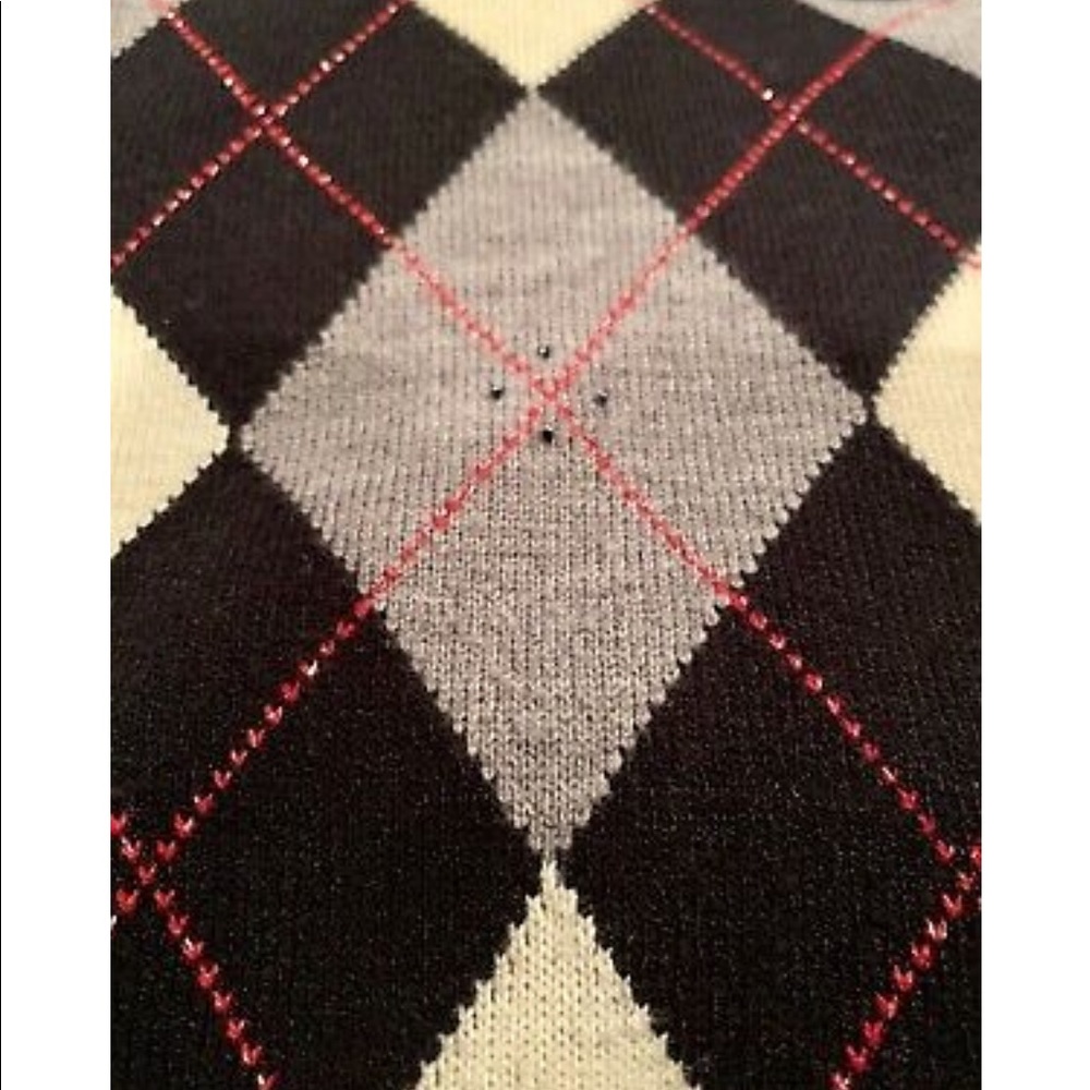 NEW YORK & COMPANY Womens Cardigan Sweater Argyle - Picture 7 of 8